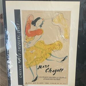1959 Mini Poster Lithograph ORIGINAL Print Marc Chagall Gouachen Galerie Welz